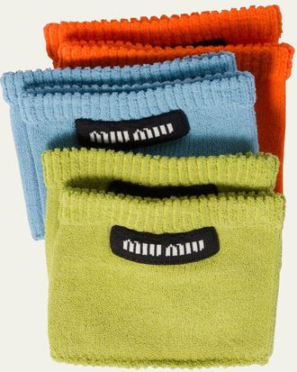 Miu Miu Logo Patch Viscose Socks, Set of 3
