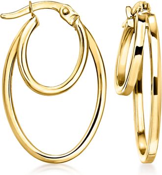 Ross-Simons 10kt Yellow Gold Double-Hoop Earrings