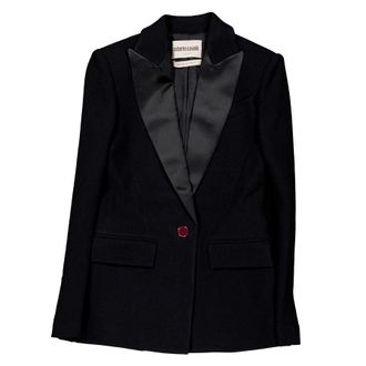 Roberto Cavalli Black Wool Blazer, Brand Size 40 ( US Size 6 )