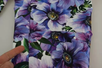 Dolce & Gabbana Purple Floral Print Tapered Cotton Womens Pants (Pre-Owned)