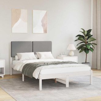 vidaXL vidaXL Letto con Testiera Rivestita Grigio chiaro 135 x 190 cm