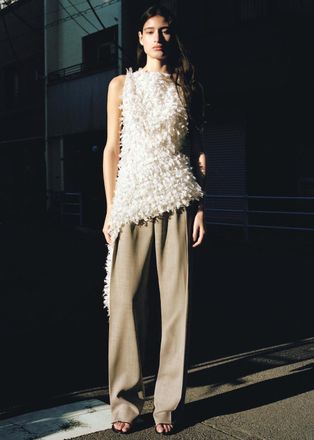 Mango Pantaloni lana vita bassa grigio - Donna - 38 - MANGO