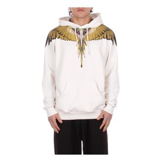 Marcelo Burlon Hoodies, male, White, Size: XL Logo Front Hoodie