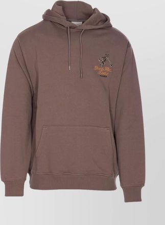 Drôle de Monsieur hooded sweater with embroidered detail and front pocket