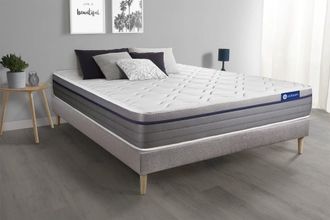 Actisom Somier gris + colch&oacute;n con espuma viscoel&aacute;stica 120 x 195