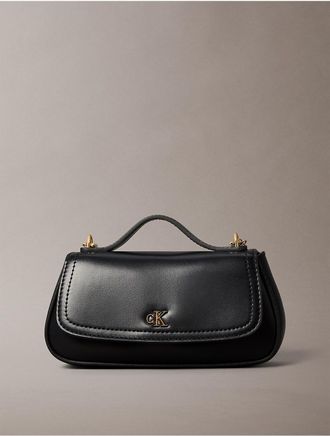 Calvin Klein Womens Hardware Monogram Crossbody Bag - Black