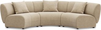 Castlery Auburn Armless Curve Sofa Customized, (Washed Chenille) Sand, Machine Washable, Modular for Sofas, Castlery Brand