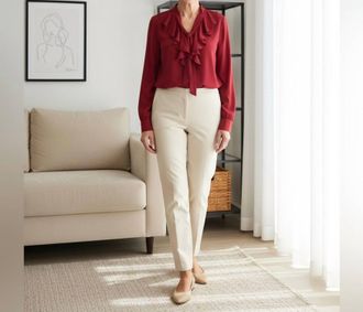 Kasper Womens Ruffle Blouse In Red