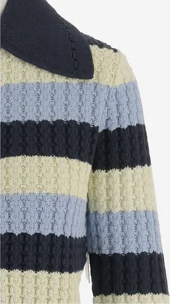 Guest In Residence Womens Knit Kirby Silk And Cotton Multicolour Knitwear Sweater