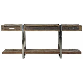 DKD Home Decor Console - Item Home - Recycled Wood and Steel - White - 3 Drawers