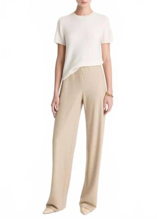 Vince Italian Wool-Blend High-Waist Bias Pant In Oatmeal