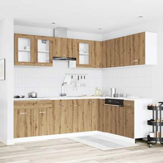 vidaXL vidaXL Set di Mobili da Cucina 11 pz Lyon Rovere Artigianale Truciolato