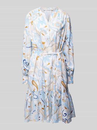 Herzen&rsquo;s Angelegenheit Knielanges Kleid aus Leinen-Viskose-Mix in Blau, Gr&ouml;&szlig;e 44