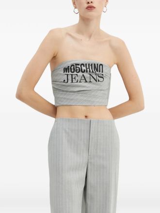 Moschino Bandeau top met krijtstreep - Grijs