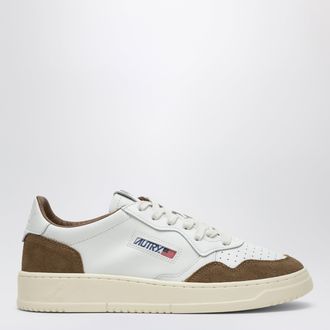 Autry Sneakers Medalist Low in pelle bianca e suede tabacco