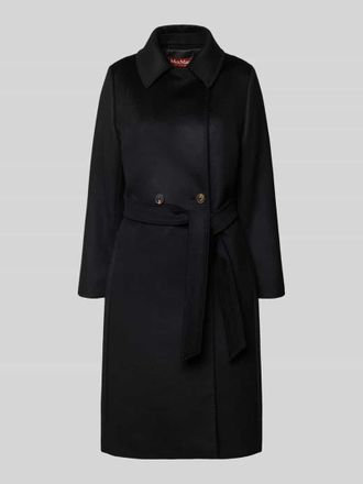 Max Mara Gerader Mantel aus reiner Schurwolle Modell BCOLLAG in Black, Gr&ouml;&szlig;e 34