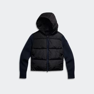 Canada Goose Chandail &agrave; capuchon en tricot matelass&eacute; large HyBridgeMD Tonal Disc (Femmes, Cottongrass, TG)