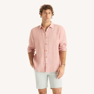 Nautica Mens Classic Fit Linen Shirt