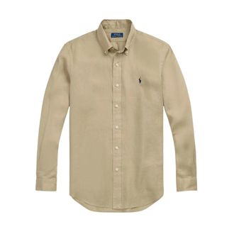 Polo Ralph Lauren Heren, Overhemden, Beige, Maat: XL Linnen