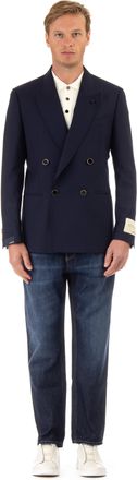 Lardini Attitude Line Double-Breasted Wool Jacket