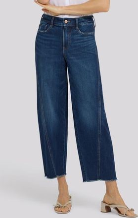 NYDJ Alyssa Frayed Crop Relaxed Tapered Jeans in Sunset Villa at Nordstrom, Size 18