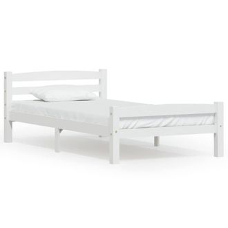Berkfield Home Bed Frame White Solid Pinewood 90x200 cm