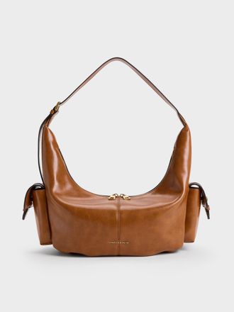 Charles & Keith Large Bessie Side-Pocket Hobo Bag