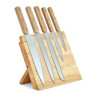 Livoo Set De 5 Couteaux - Livoo - Mec136 - 20 A 32,5 Cm - Lame Acier Inoxydable - Support Magn&eacute;tique