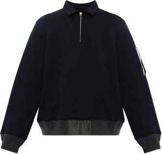 sacai Sponge Sweat Polo - Heren - Tops - Blauw - Maat: M Katoen
