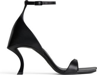 Balenciaga Womens Black Calf Leather Sandals - Size EU 36