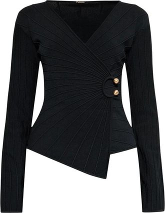 Cult Gaia Tops, Dames, Zwart, L, Polyester, Collette Long Sleeve Top