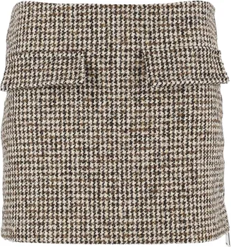 Dondup Houndstooth Structured Mini Skirt