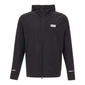 Emporio Armani Zip-throughs, male, Black, Size: M Dynamic Athlete Zip-Up Sweatshirt