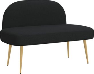 vidaXL Banco Tapizado Con Respaldo Negro 110 X 60 X 76 Cm Vidaxl
