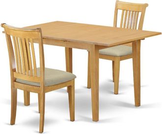 East West Furniture Dining Room Set Oak, NOPO3-OAK-C