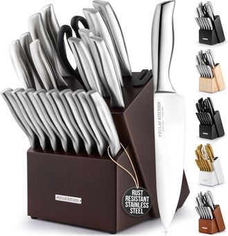 Zulay Kitchen 20 Piece Stainless Steel Kitchen Knife Set