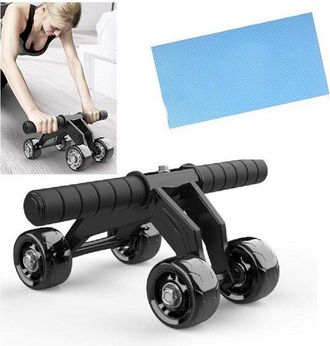 Trade Shop Trade Shop - Attrezzo Per Addominali Flessioni Petto Glutei Spalle 4 Ruote + Tappetino Fitness