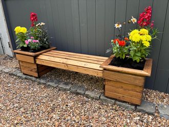 Charles Taylor Trading Knights Double Planter Bench in Brown