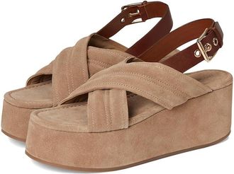 Free People Beach Party Platform Womens Dress Sandals Fawn Suede : EU 36.5 (US Womens 6.5) M, Suede/Leather