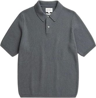 Norse Projects Tops, Heren, Grijs, S, Katoen, Anholt Katoen Crepe Polo