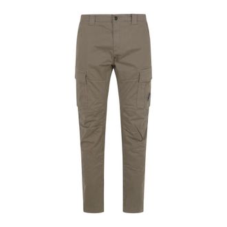 C.P. Company Stretch Sateen Ergonomic Lens Double Cargo Trousers - male - C.P. Company - Slim-fit Trousers - Brown - XL - Trousers