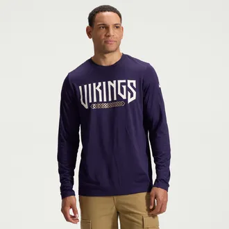Nike Minnesota Vikings Rivalries Collection Sideline Legend Nike Mens Dri-FIT NFL Long-Sleeve T-Shirt in Purple | 02TJ56W9M-X5L