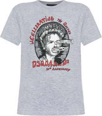 Dsquared2 cotton T-shirt - women - Cotton - M - Grey