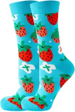 Generic Unisex Multicoloured Strawberry Novelty Fun Socks One Size UK 6-11 EU 40-46