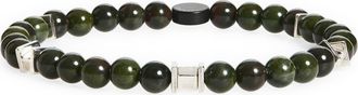 Caputo & Co. Mens Square Beaded Stretch Bracelet in Green African Jasper at Nordstrom