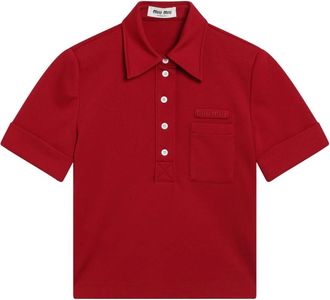 Miu Miu Jersey Polo Shirt - Dames - Polos - Rood - S - Tops
