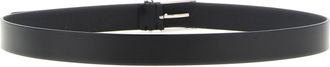 Tom Ford Palladium T-Buckle Calf Leather Belt - Black