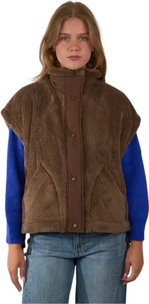 Jcsophie Jassen, Dames, Bruin, M, Polyester, Teddy Gilet