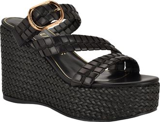 Guess Evana Platform Wedge Sandal in Black 001 at Nordstrom, Size 5.5
