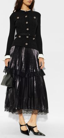 Self Portrait Two-Piece Dress With Pleated Skirt, Womens, Black